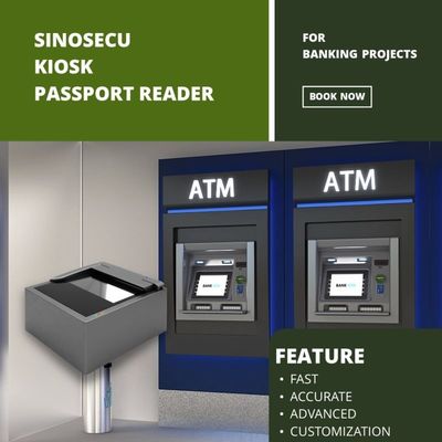 2 секунды Скорость сканирования USB 2.0 Интерфейс SINOCECU Киоск Паспортный сканер OCR MRZ Reader